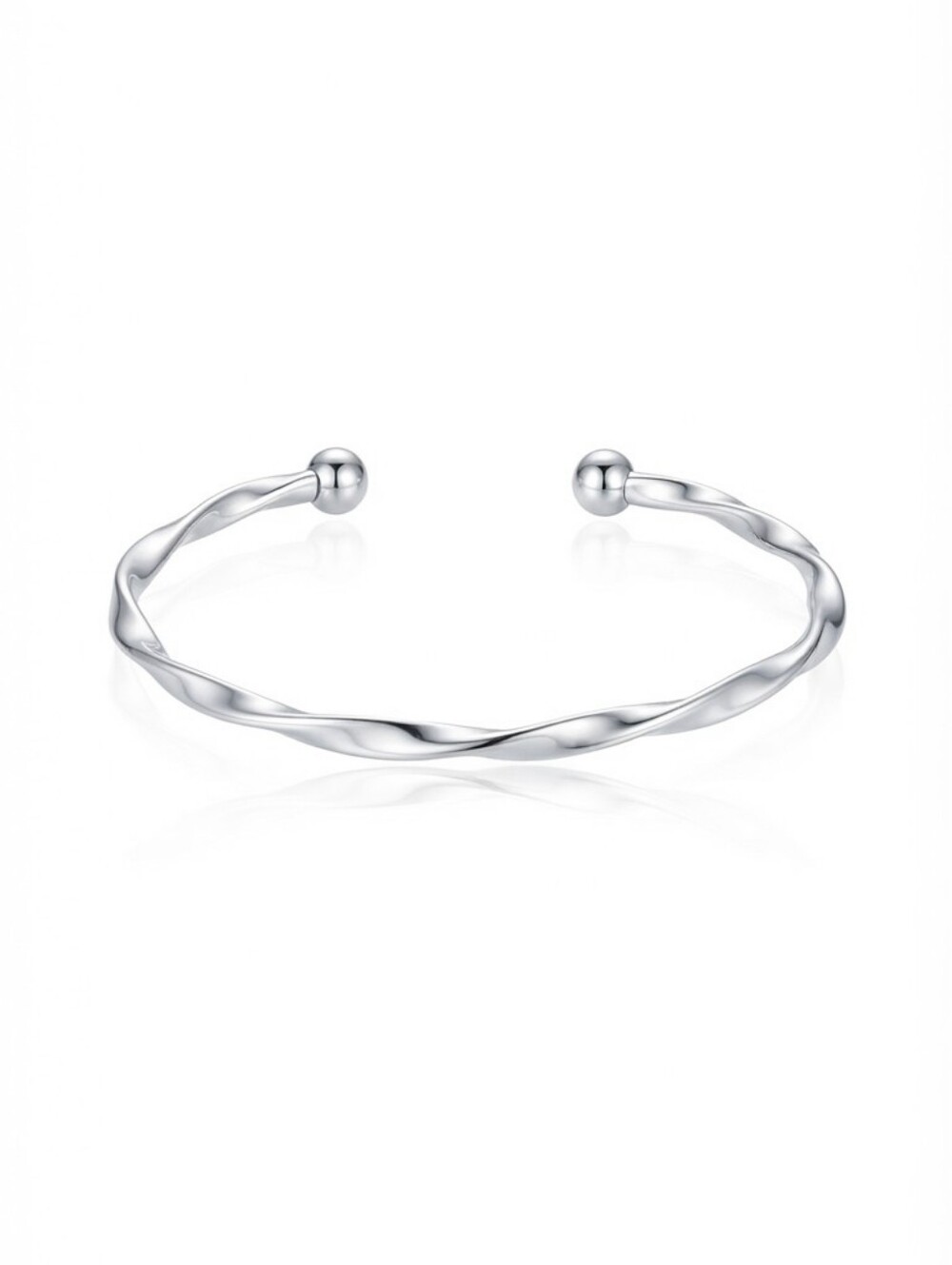 Simple Style Geometric Twisted Bangle Cuff - Minimalist Metal Open Bracelet